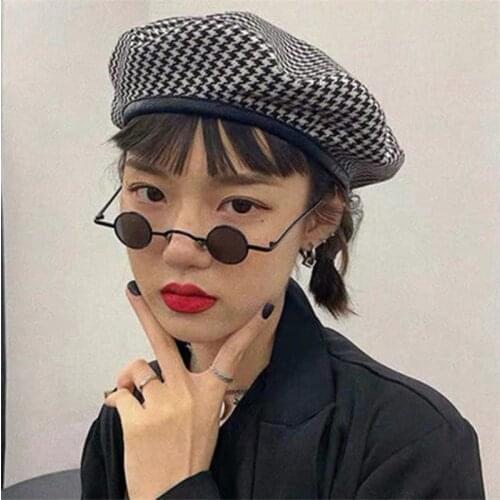Fashion Punk Ultra Small Frame Women Glass Frame Metal Round Hip Hop Men Personality Funny Glasses 2021 Thin Sunglasses Eyewear
