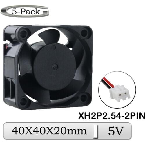 5pcs/Lot Gdstime 5V 40mmx20mm 4cmBrushless DC Axial Heatsink Cooling Fan 40x40x20mm 40mm 3D Printer Exhaust Cooler Fan