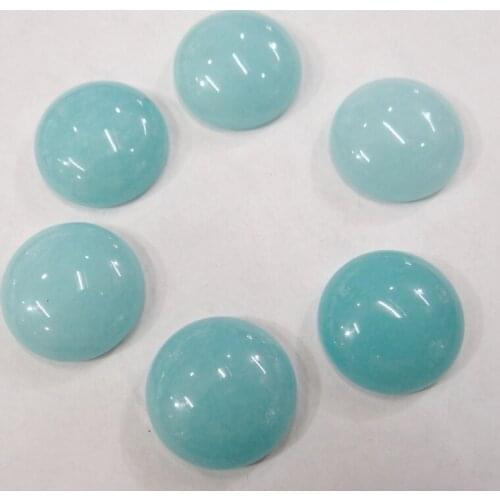 Wholesale 20PCS Natural Stone round 18MM Cabochons No hole blue jades Beads for DIY Jewelry Making Ring Earring Accessories