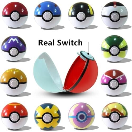 Original 21 Styles Pokemones Real Switch Pokeball Ball Figure Mini Figures Model Toy Brinquedos Collection Anime Kids Doll