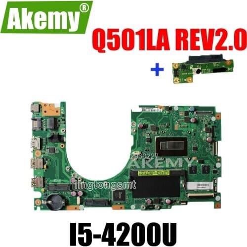 Send board+For Asus Q501LA Motherboard Q501LA REV2.0 Mainboard With i5-4200U Intergated 100% Tested