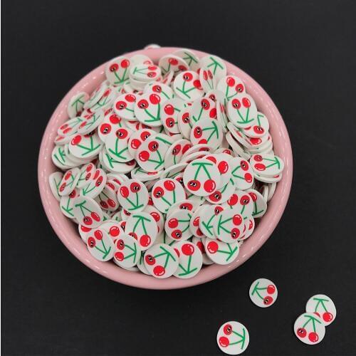 50g/lot Polymer Cherry Round Slice Hot Clay Sprinkles for Crafts Making DIY Crystal Mud Filling Material Nail Art Decoration