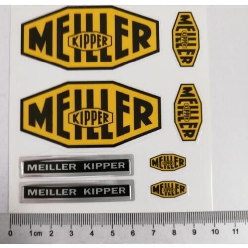 Meiller kipper logo stickers for tamiya 1/14th scale arocs 3348 tipper rc car tractor trailer toys truck