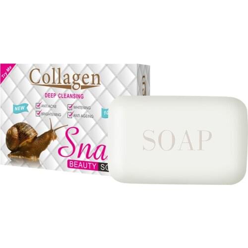 Snail Collagen Fade Out Acne Scar Anti Aging Whitening Face Care Cleansing Soap Eliminates Wrinkles Essence Soap