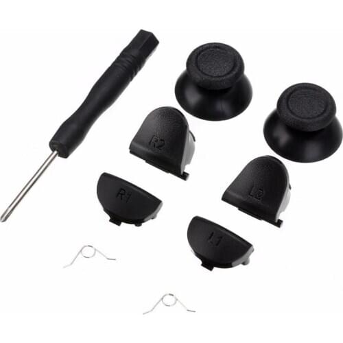 Thumb Sticks R1 L2 R2 Trigger Buttons Kit Repair Tool for Sony PS4 Controller Black Gray 3d Analog Stick for Sony PS4 Controller