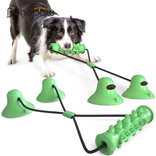 Benepaw Fun Tug Dog Toys Interactive Nontoxic Durable Suction Cup Puppy Teeth Cleaning Biting Stick Pet Training Reduce Stress