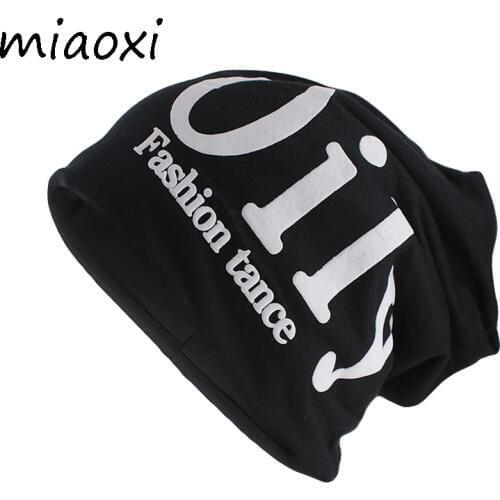 Miaoxi High Quality Fashion Adult Winter Warm Hat Letter Cotton Beanies Skullies Men Casual Knit Hats