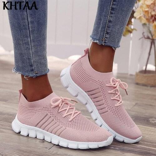 Woman Sneakers Breathable Light Womens Footwear 2021 Vulcanized Shoes Lace Up Comfort Flats Walking Shoe Fashion Casual Female