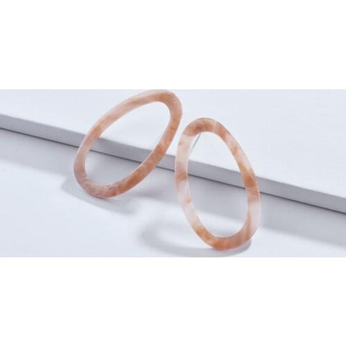 LUNA CHIAO Fashion Jewelry New Design Marble Stone Surface Lucite Resin Acrylic Irregular Shape Oval Drop Earrings for Women