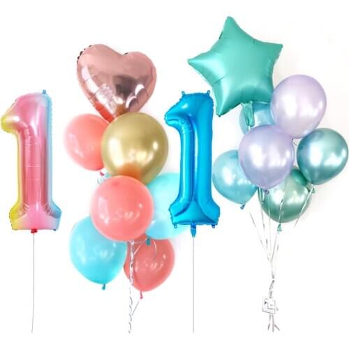 1set Colorful Birthday Confetti Balloon 0-9 Number Foil Balloons Child Baby Shower Wedding Party Decorations Supplies