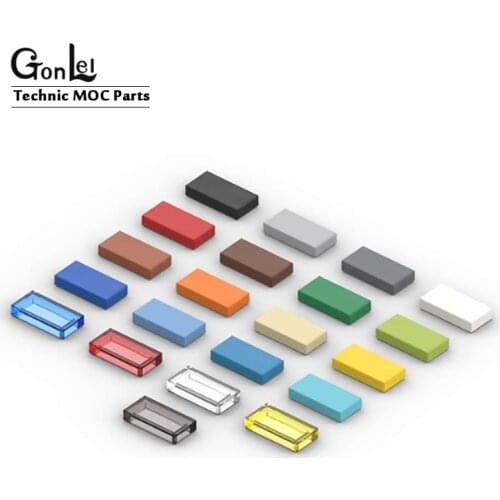 100Pcs/Lot MOC Flat Tile 1 x 2 with Groove 3069 Tablet DIY illuminate Building Blocks DIY Toys Compatible with MOC Bricks part