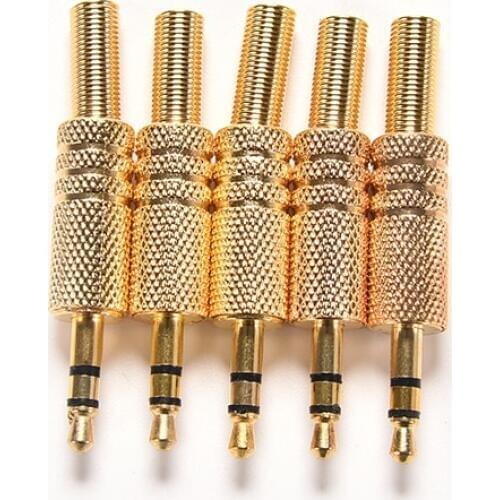 2pcs Stereo 3.5mm 1/8inch Headphone Earphone DIY Male Audio Jack Plug Solder Connectors for Computers Laptops Tablets MP3