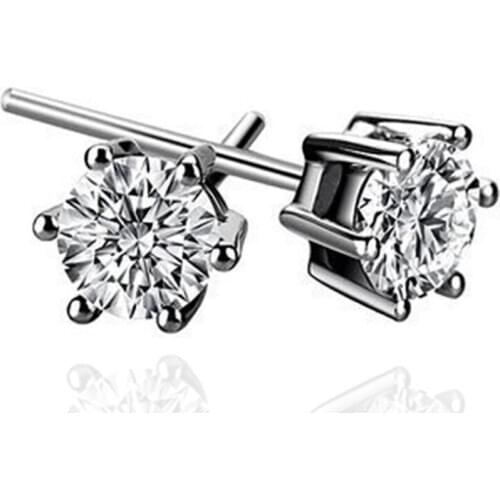 2017 Fashion New Hot Popular Luxury Zircon Stud Earrings Elegant silver-Color Earrings for Women