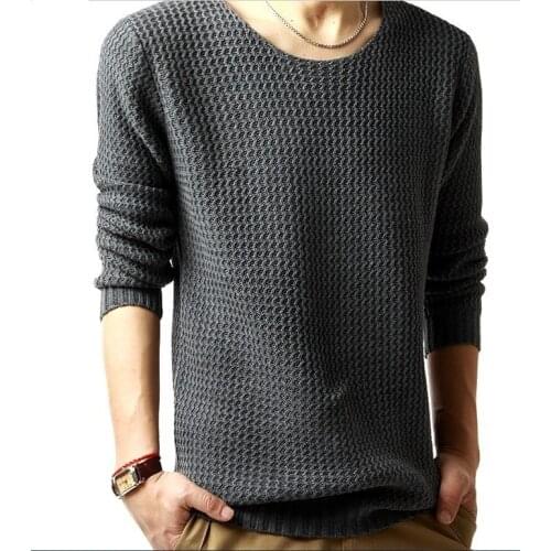 2020 Authentic Solid Color Pullover Men Sweater Long Sleeve O Neck Shirt Mens Sweaters Wool Casual Fashion Brand Clothing