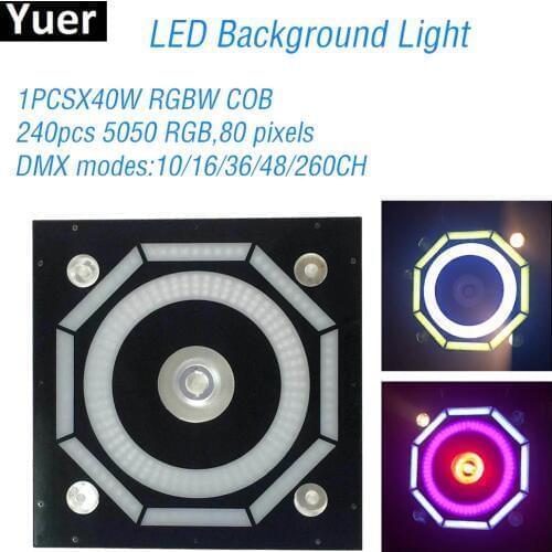 240Pcs LED Halo Pixes Background Light RGBW COB Rotating Effect Stage Stroboscope Light For DJ Disco Nightclub Sound Party Light