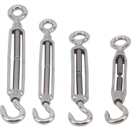 304 Stainless Steel Flower Basket Screw M4 M5 M6 M8 Rotate Chain Wire Rope Tensioner Bloom Bolt Tension Turnbuckle