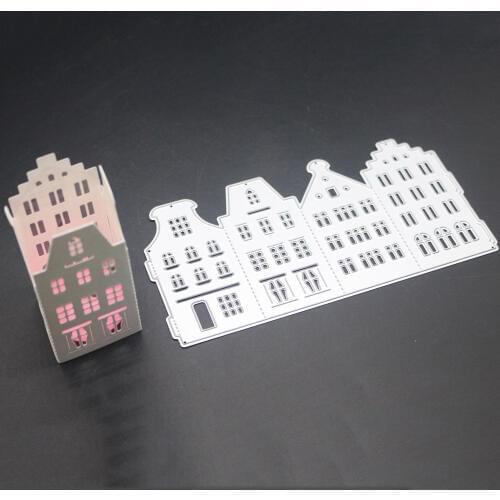3D Architecture Frame Cutting Dies Building Decoration Cut Die Metal Stencil Scrapbooking Embossing New Craft Stamps And Dies