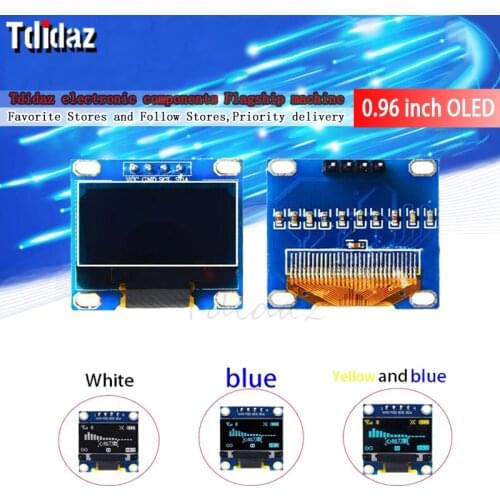 4pin 0.96" White/Blue/Yellow blue 0.96 inch OLED 128X64 OLED Display Module 0.96" IIC Communicate for arduino