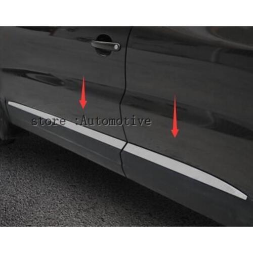 Auto Body Trim Strip Door Side Moulding Trim fit for VW Volkswagen tiguan 2010 2011 2012 2013 2014 stainless steel 4pcs per set