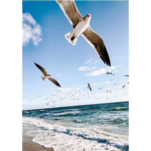 5D DIY Diamond Painting Square Round Diamond Mosaic Seagull Picture Embroidery Cross Stitch Kit Handmade Gift WG2434
