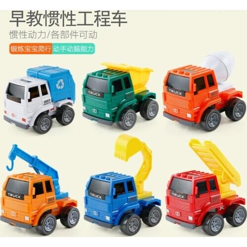 Car Toys Set Tractor Bulldozer Mixer Truck and Dumper Pull Back Vehicles Friction Powered Cars 6pcs/set