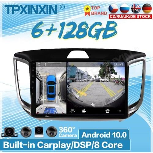 4GB+64GB Android 10 For Hyundai IX25 2014-2018 Auto Surround View Camera Car Multimedia Player Stereo Radio GPS Navigation IPS