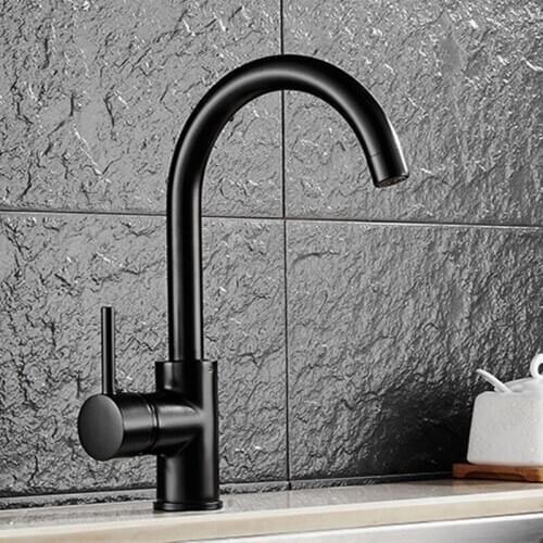 Free Shipping New design deck mounted kitchen sink faucet with single handle solid brass black kitchen sink mixer tap