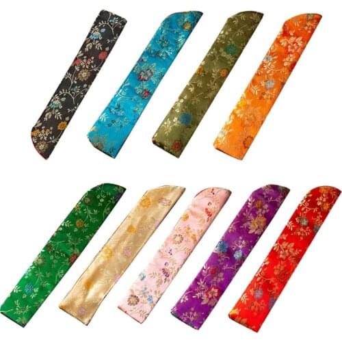 New Style Chinese Style Hand Fan Cover Embroidered Flowers Portable Folding Fan Cover Dustproof Protective Cover Home Decoration