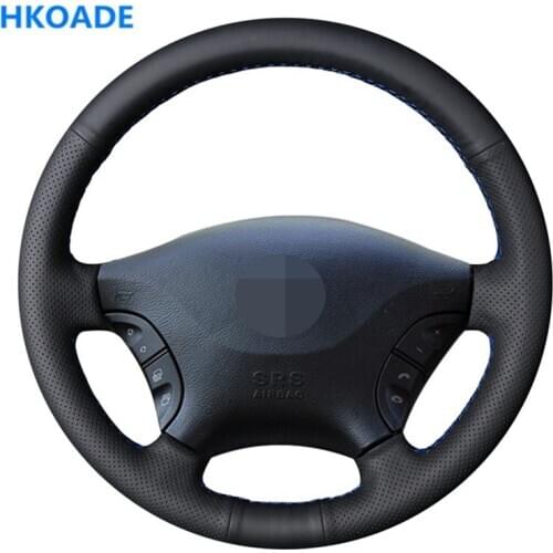 Black Artificial Leather DIY Hand-stitched Car Steering Wheel Cover for Mercedes Benz W639 Viano Vito Volkswagen VW Crafter