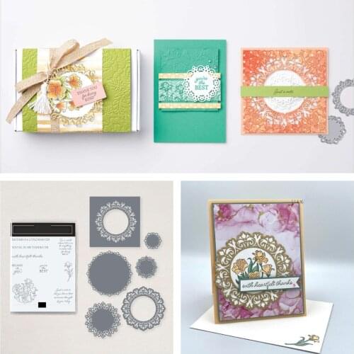 Flower Circle METAL Cutting Dies Clear Stamps Scrapbooking New Make Photo Album Card DIY Paper Embossing Craft Supplies 2021 NEW