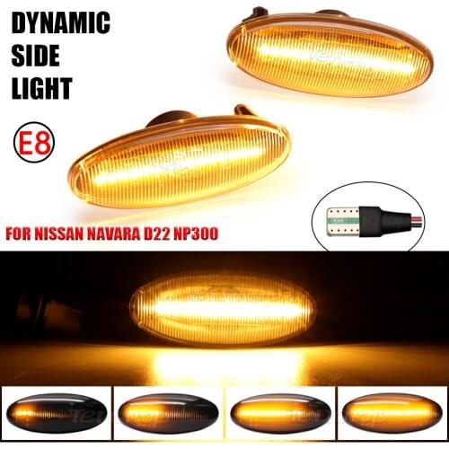 Dynamic LED Side Light Bulb Turn Signal Lamp For Nissan Navara D22 NP300 1998-05 Datsun Frontier Fiera PickUp Terrano Skystar