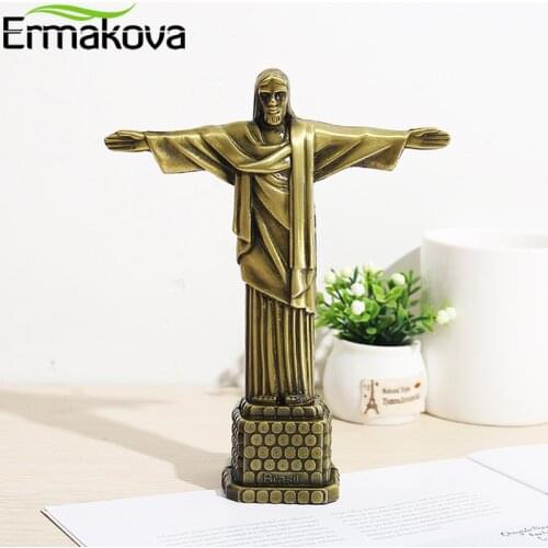 ERMAKOVA Metal Brazil Crist Redentor Jesus Figurine Christ the Redeemer Statue Jesus Christ Statue Catholic Gift Home Decor