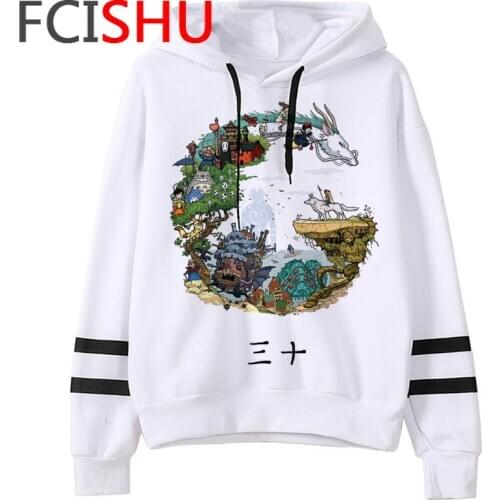 Studio ghibli totoro spirited away miyazaki hayao hoodies women harajuku Ulzzang Korea graphic women hoody printed