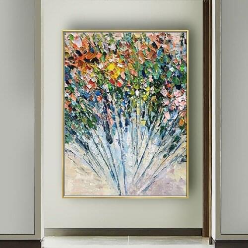 100% Handpainted Oil Painting on Canvas new Handmade knife flower oil Painting Wall Art picture home decoration For Living Room