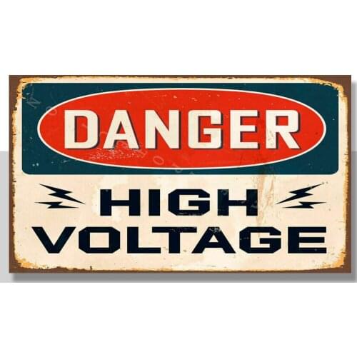 DANGER HIGH VOLTAGE METAL TIN SIGN POSTER WALL PLAQUE