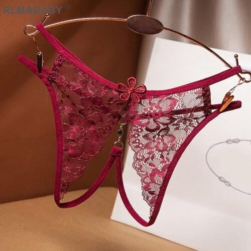 Fashion Sexy See Through Women Lace G-String Slim Low Waist Floral Embroidery Underwear Thong Temptation Lingerie Briefs Shorts