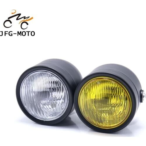 Motorcycle Dual Twin Headlight H4 Double Head Light For Harley Fat Boy Dual Sport Dirt Bikes Street Fighter Naked Cafe Racer