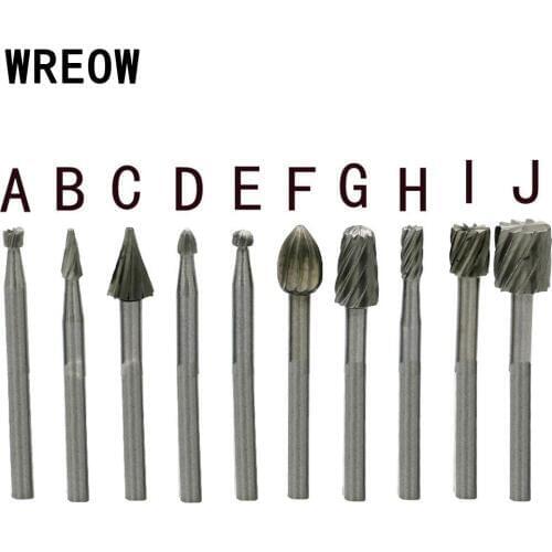 Wood high speed steel rotary file Mini Round HSS Burr Set Carving Rasp Drill Bits chamfering grooving reaming Portable Tools