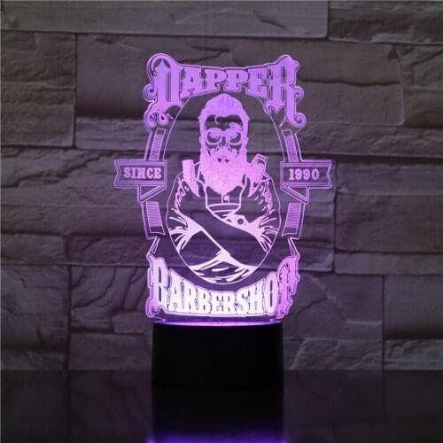 Barber Shop 3D LED Night Lamp Romantic Bedroom Table Lamp Valentines Gifts for Lovers Couples Boys Kids Sleeping Light 3D-2291