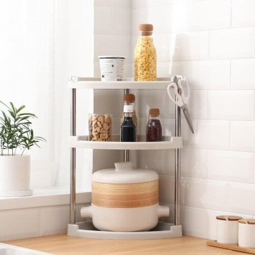 New Multi-function Corner Racks Kitchen Tools Kitchen Storage Rack Double Layer Three-story Bathroom Toilet Storage Rack
