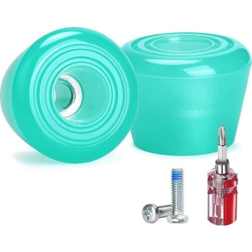 PU Skate Toe Plugs With Bolts And Screwdriver, Double Row Skate Brake Head,82A Roller Four-Wheel Skating Brake Plugs