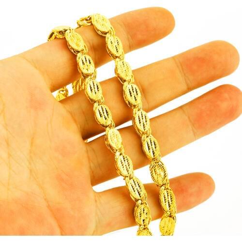 JHplated Ethiopian Jewelry Thick Chain Necklaces Gold Color Africa Eritrea Habesha Chain/Dubai/Arab for Men/women Gift