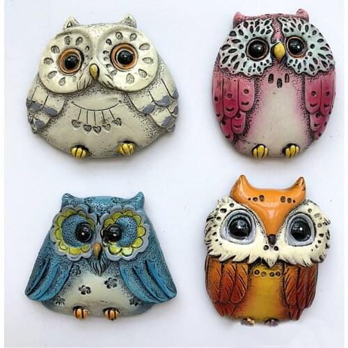 PRZY Silicone Mold Cute Owl Animal Fondant Cake Molds for Cake Decoration Aroma Stone Mold Retro 4 Styles Owls Cartoon Moulds
