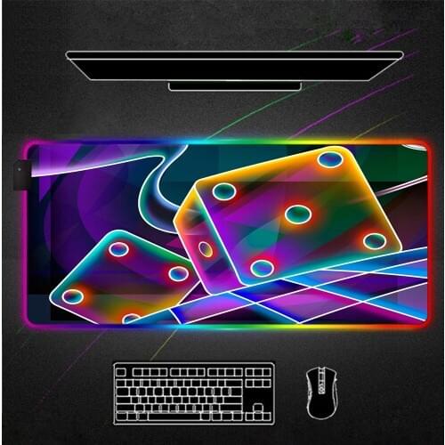 Colorful RGB Mouse Pad Black Gamer Accessories LED MousePad Gaming Desk Mat with Backlit neon cool alfombra raton ordenador