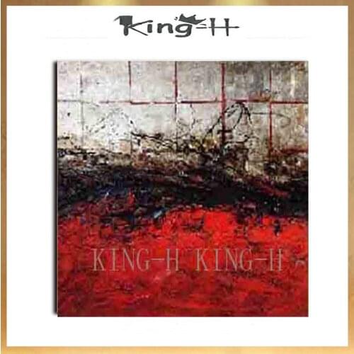 Hand-painted painting knife red abstract oil painting decorative household modern fashion style, the hotel lobby sofa sofa