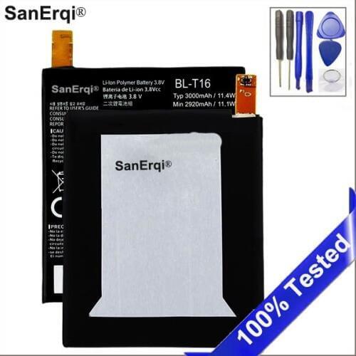 SanErqi BL-T16 Battery For LG G flex 2 Vu Vu4 H950 H955 H959 3000mAh Li-ion Polymer Mobile Phone Battery With Tools