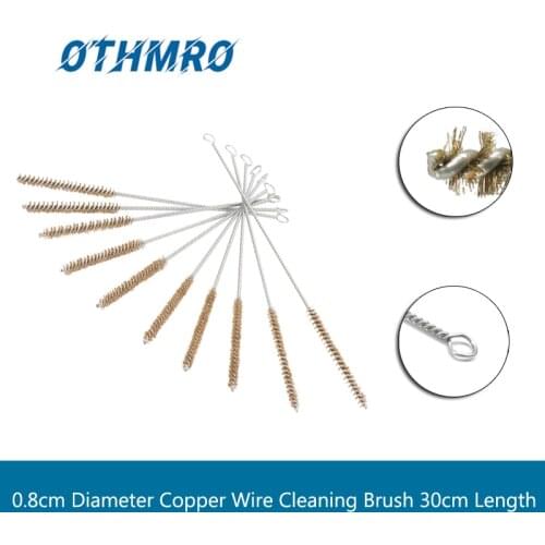 New 2pcs/5pcs/10pcs 0.8cm Diameter Brass Wire Tube Brush Metal Handle Copper Wire Cleaning Brush 30cm Total Length Hand Tool