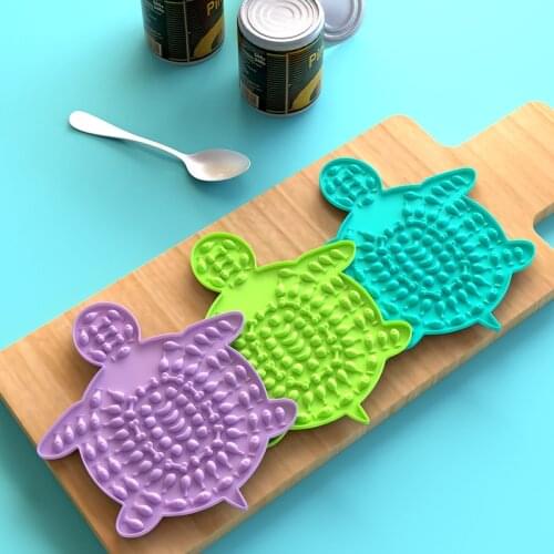 Silicone Turtle Dog Sucker Plate for Pet Slow Food Ease Bathing Uneasy Distraction Lick Mat Food Training Feeder Supplies