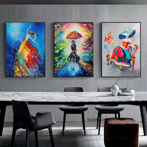 Nordic Graffiti Art Abstract Girl Canvas Painting Wall Art Posters Prints Wall Picture for Living Room Home Wall Cuadros Decor