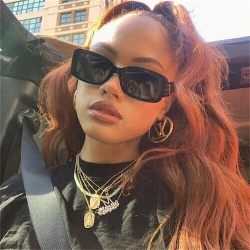 Vintage Square Sunglasses 2020 Women Men Black Shades 7 Color Oversized Gradient Sun Glasses Female Elegant Eyewear Oculos UV400